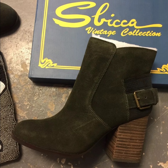 Sbicca Suede Forest green Booties various sizes LAST FINAL PRICE SALE - Picture 4 of 7